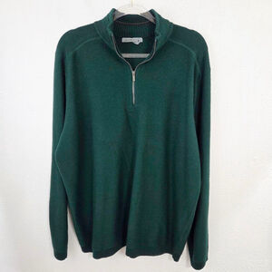 Smartwool dark green quarter zip sweater pullover wool knit men's size XXL